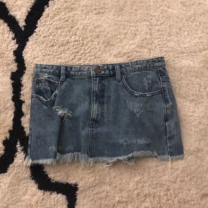free people jean skirt